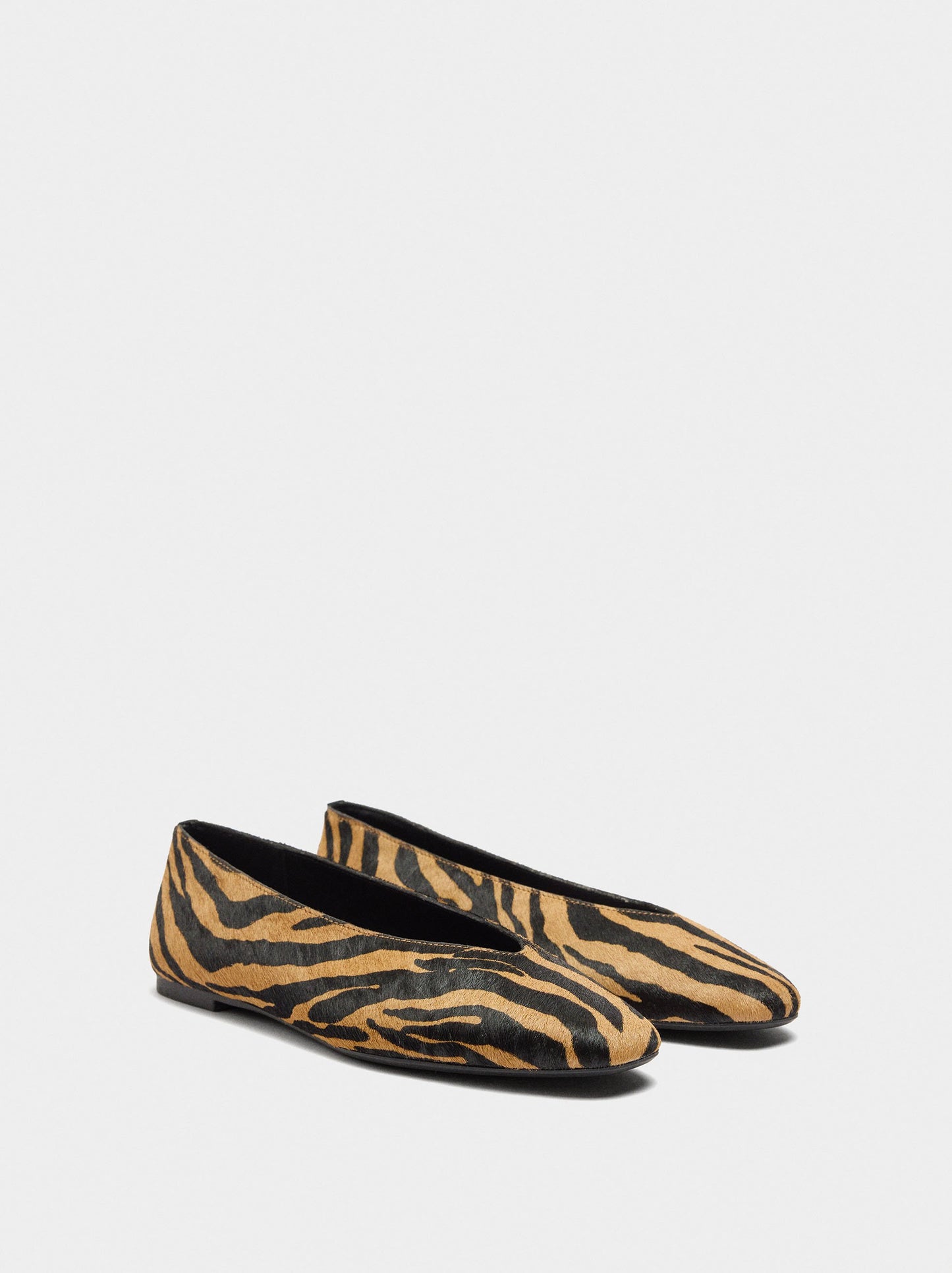 Animal Print Leather Ballet Flats