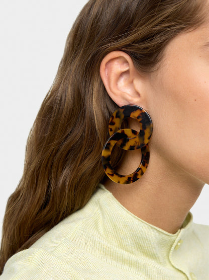 Interlaced Earrings With Tortoiseshell Effect