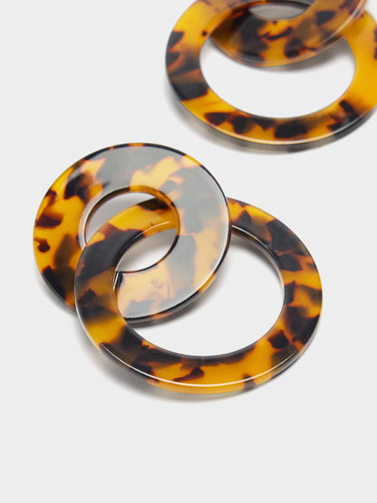 Interlaced Earrings With Tortoiseshell Effect