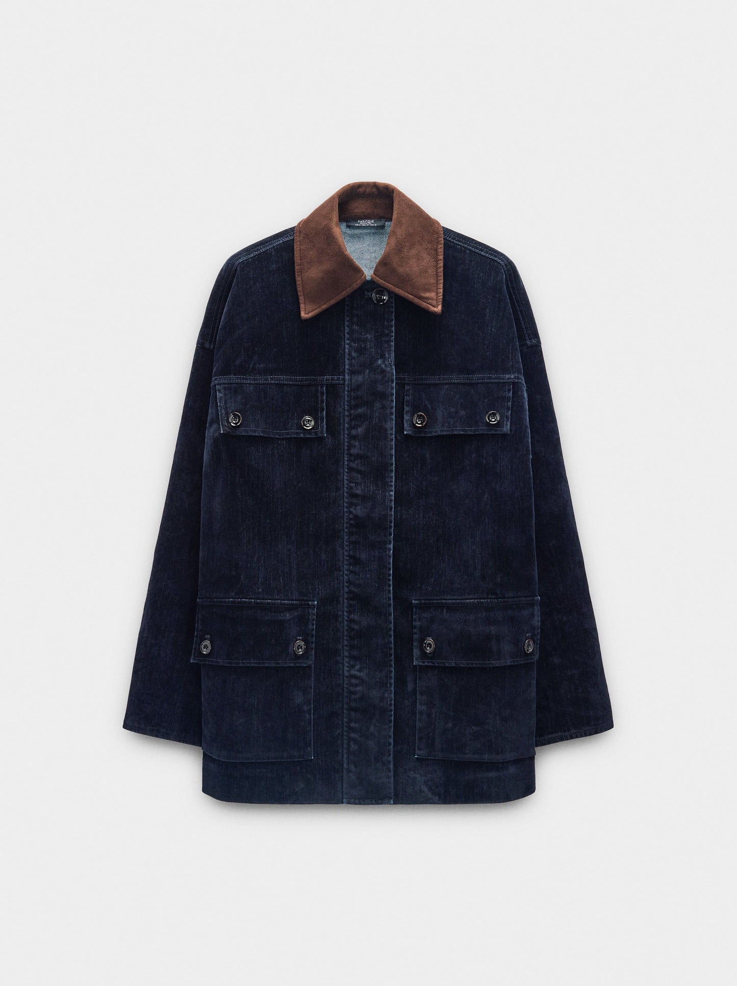 Denim Jacket With Velvet Effect