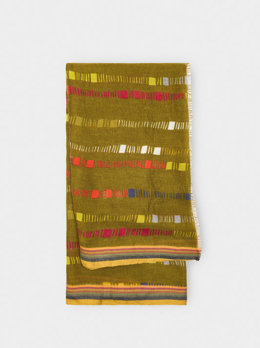 Scarf Printed With Multicolor Stripes
