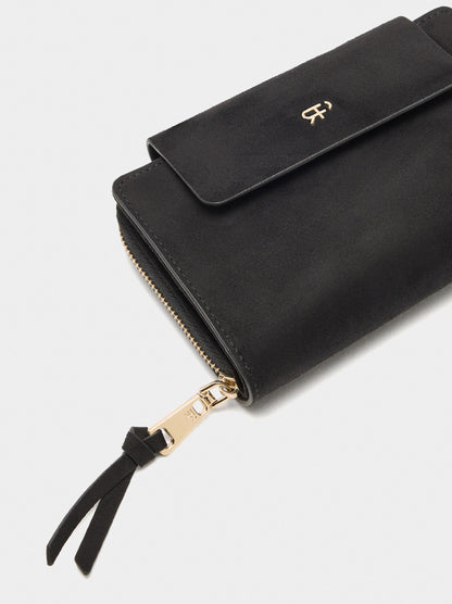 Wallet With Suede Effect