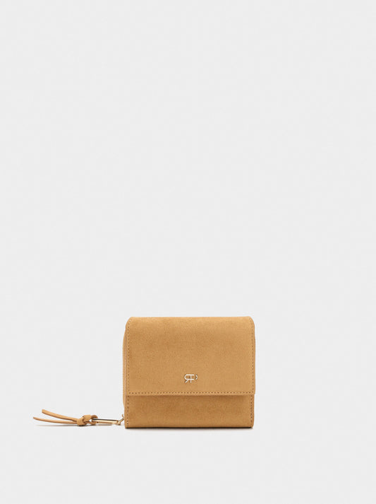 Suede-Effect Wallet With Flap