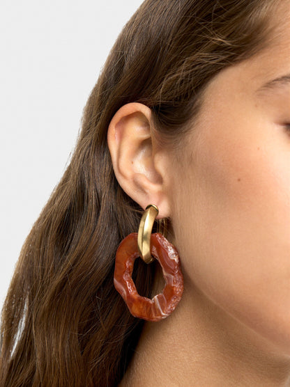 Maxi Hoop Earrings With Irregular Hoop