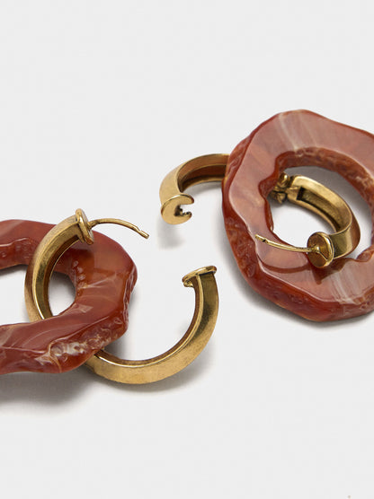 Maxi Hoop Earrings With Irregular Hoop