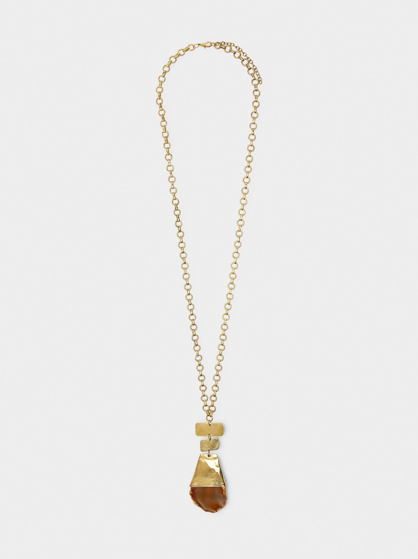 Long Necklace With Stone Pendant