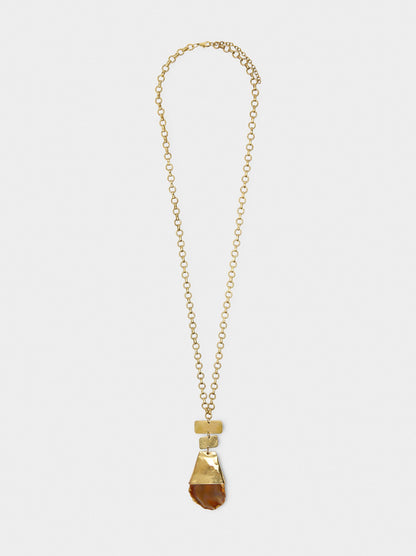 Long Necklace With Stone Pendant