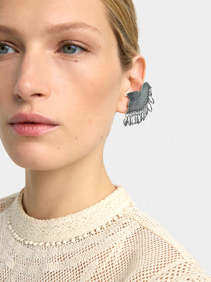 Earrings Ear Jacket With Bird