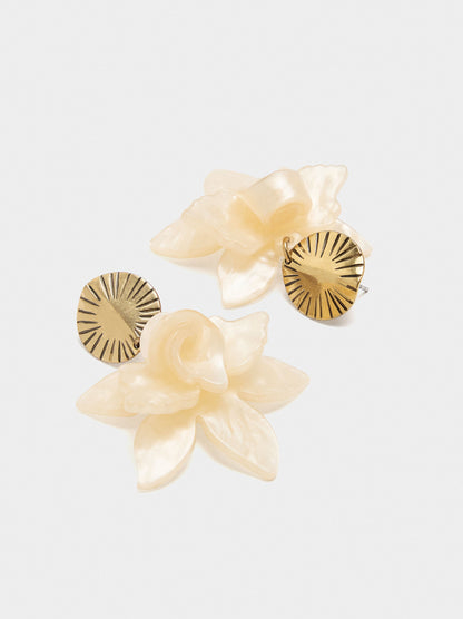 Maxi Flower Pearl Earrings