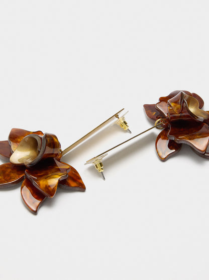Maxi Bar Earrings With Flower