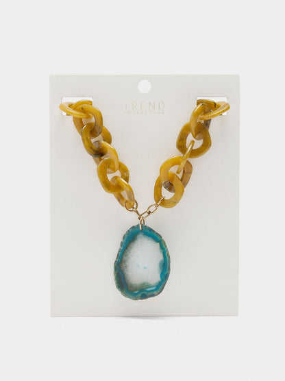 Maxi Links Necklace With Stone