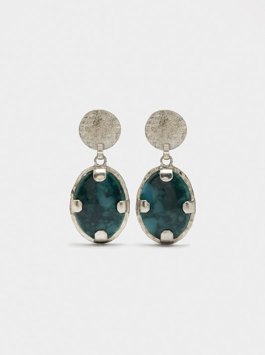 Maxi Oval Earrings With Stones