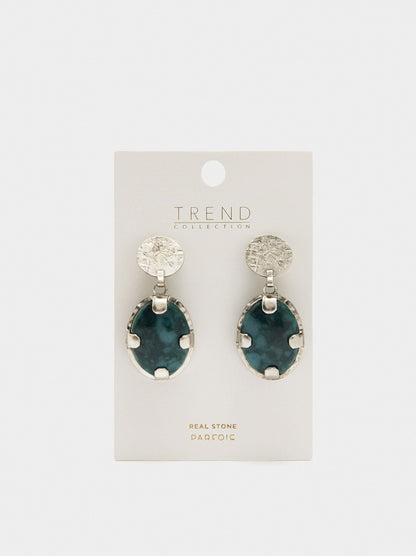 Maxi Oval Earrings With Stones