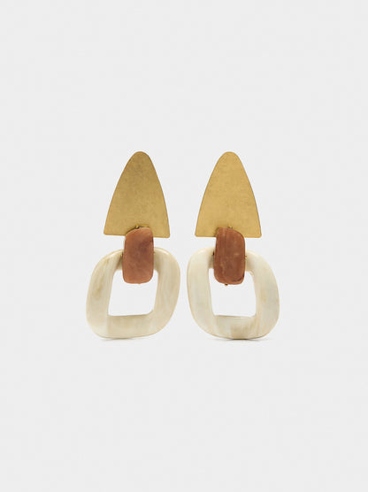 Maxi Geometric Earrings With Stones