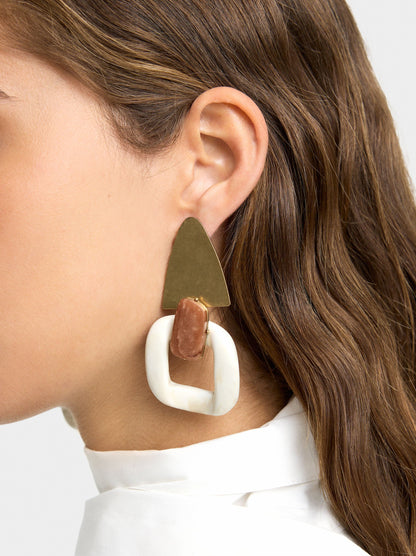 Maxi Geometric Earrings With Stones