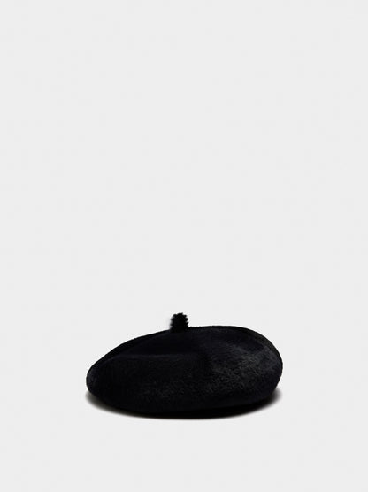 Beret With Fur Effect