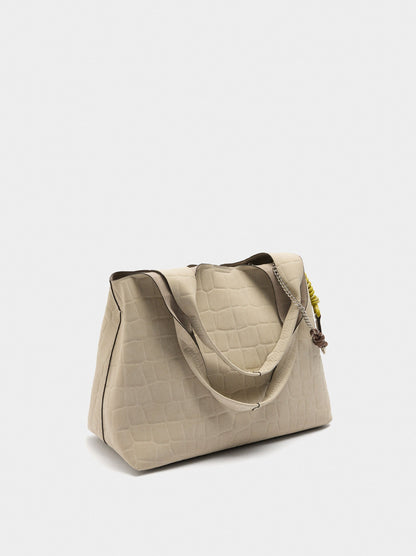 Shopper Bag With Animal Embossing
