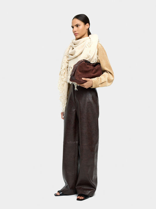 Trousers With Leather Effect