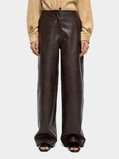 Trousers With Leather Effect