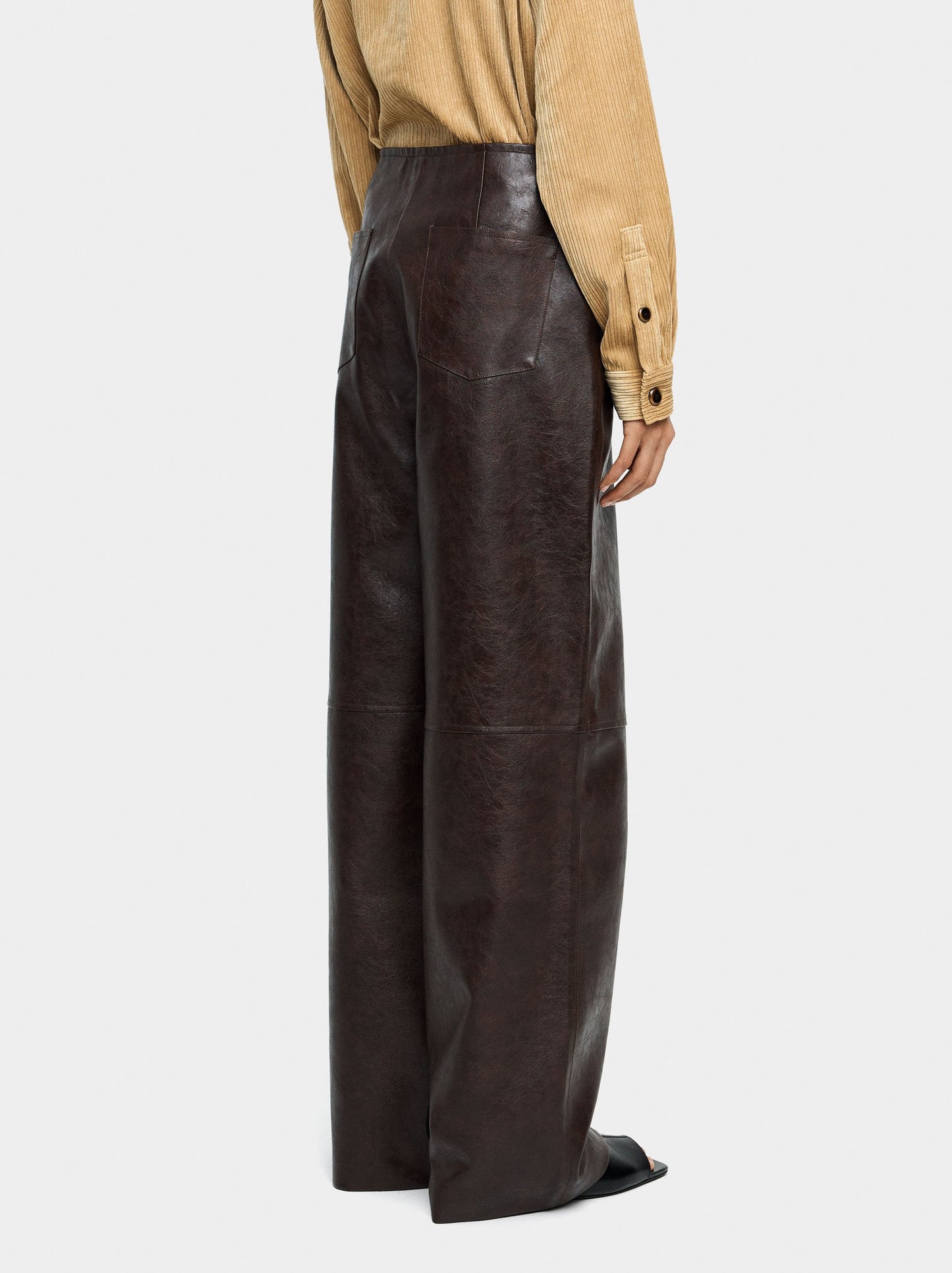 Trousers With Leather Effect