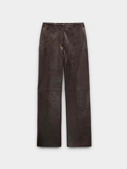 Trousers With Leather Effect