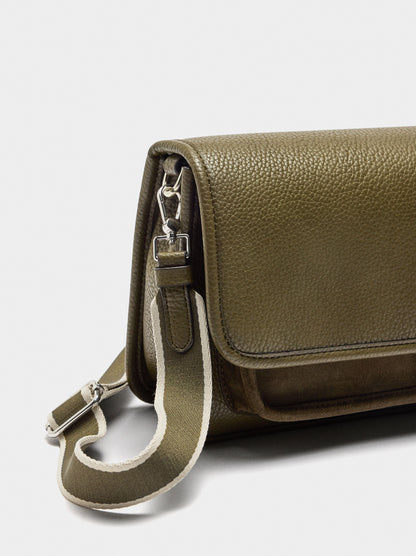 Crossbody Bag With Texture And Flap
