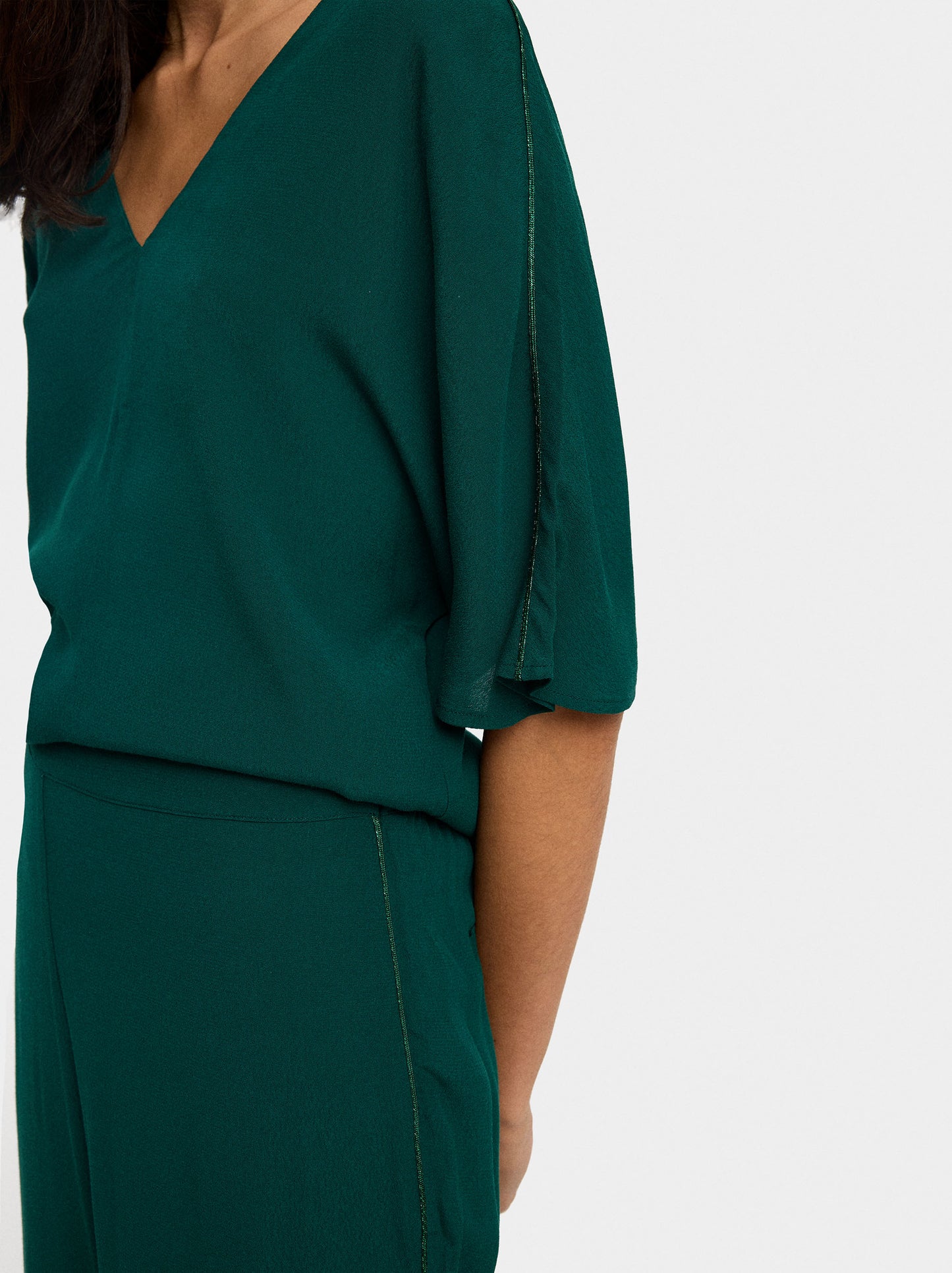 Fluid Trousers With Shiny Detail