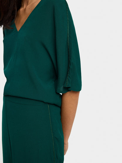 Fluid Trousers With Shiny Detail