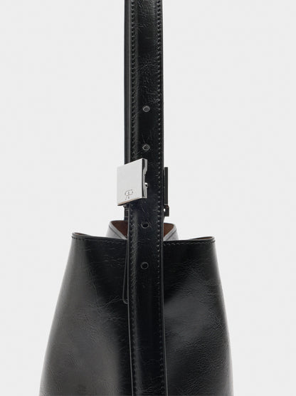 Bucket Bag With Cracked Effect