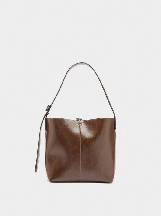 Bucket Bag With Cracked Effect