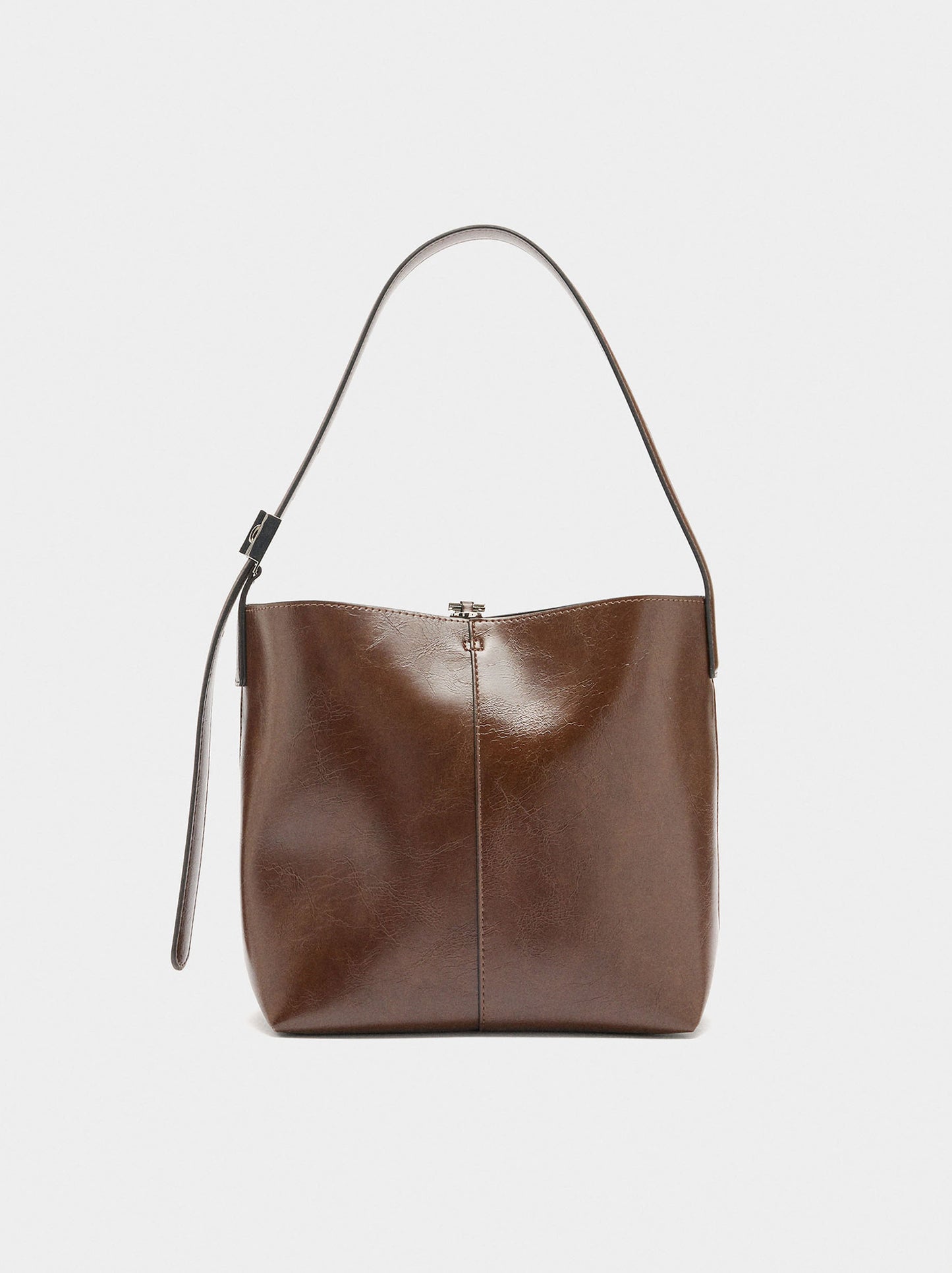 Bucket Bag With Cracked Effect