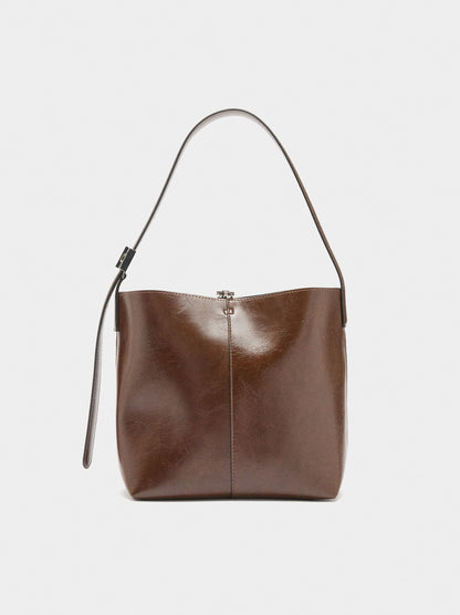 Bucket Bag With Cracked Effect