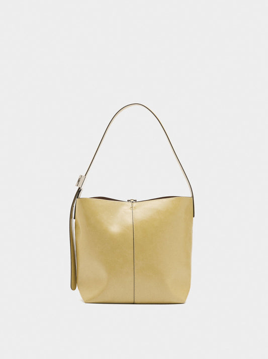 Bucket Bag With Cracked Effect