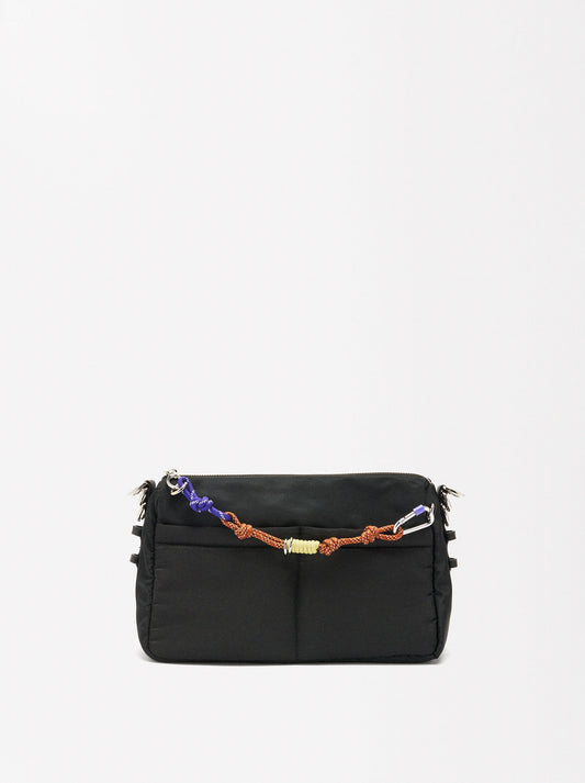 Nylon Crossbody Bag With Pendant