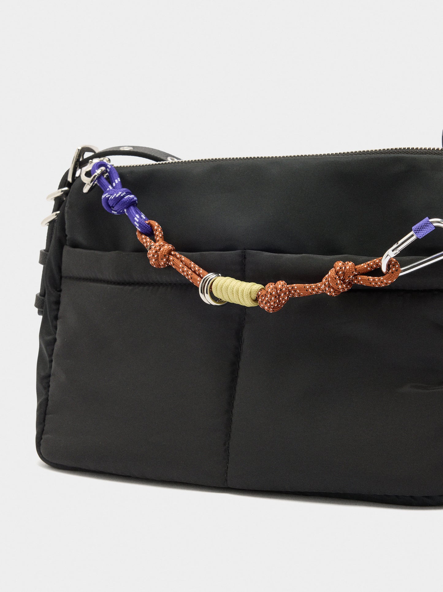 Nylon Crossbody Bag With Pendant
