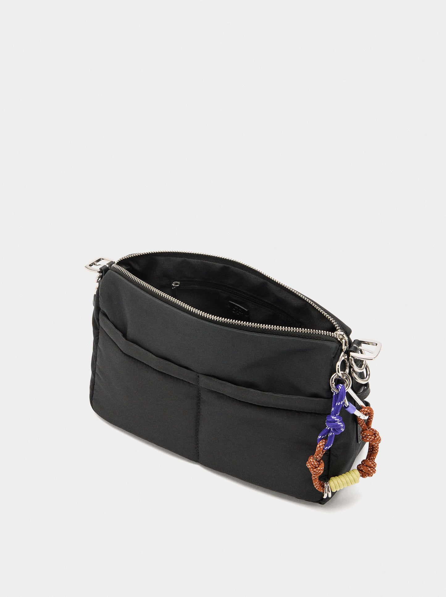 Nylon Crossbody Bag With Pendant