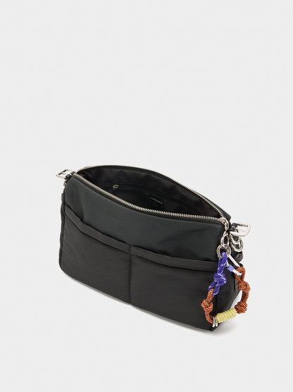 Nylon Crossbody Bag With Pendant