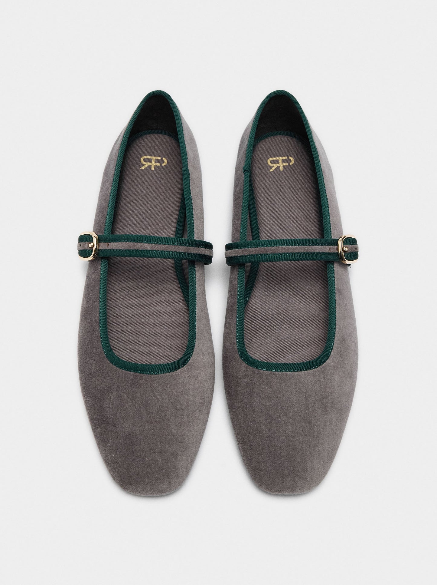Ballet Flats With Fabric Contrast