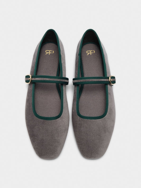 Ballet Flats With Fabric Contrast