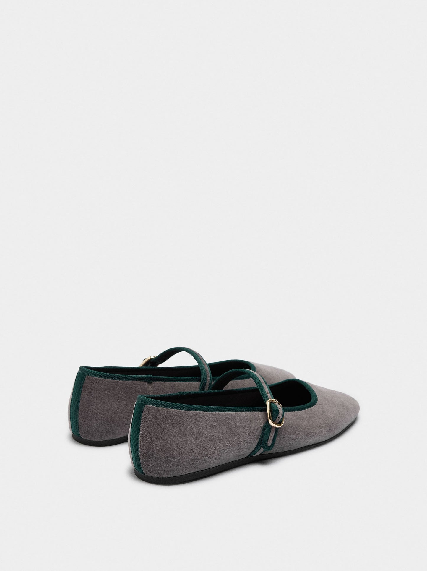 Ballet Flats With Fabric Contrast