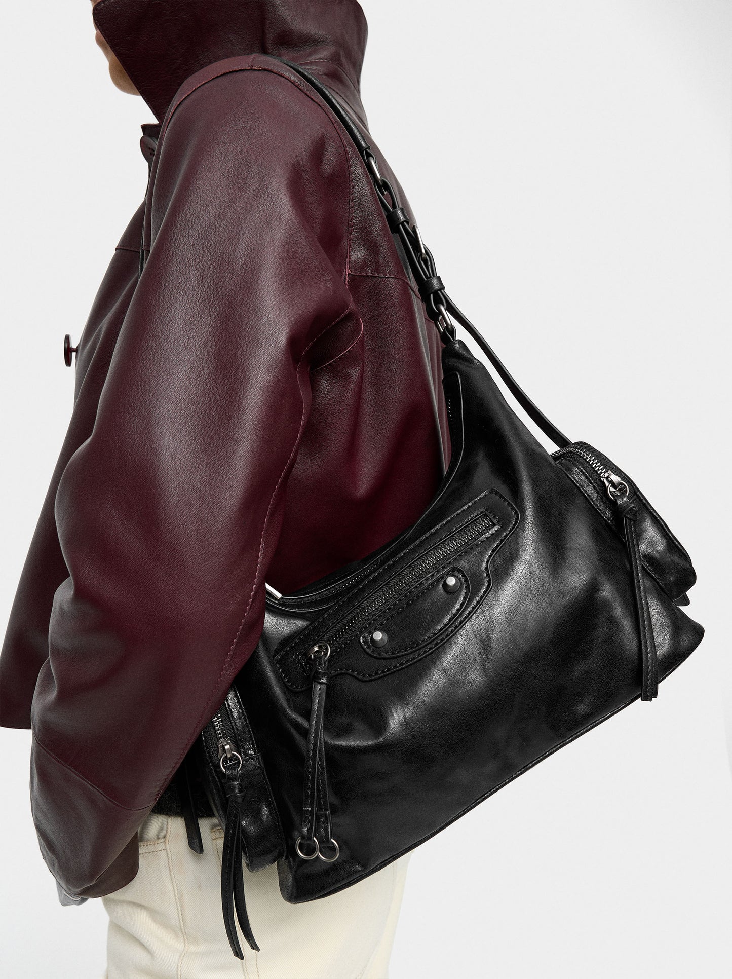 Shoulder Bag With Aged Effect