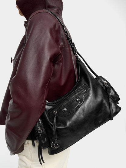 Shoulder Bag With Aged Effect