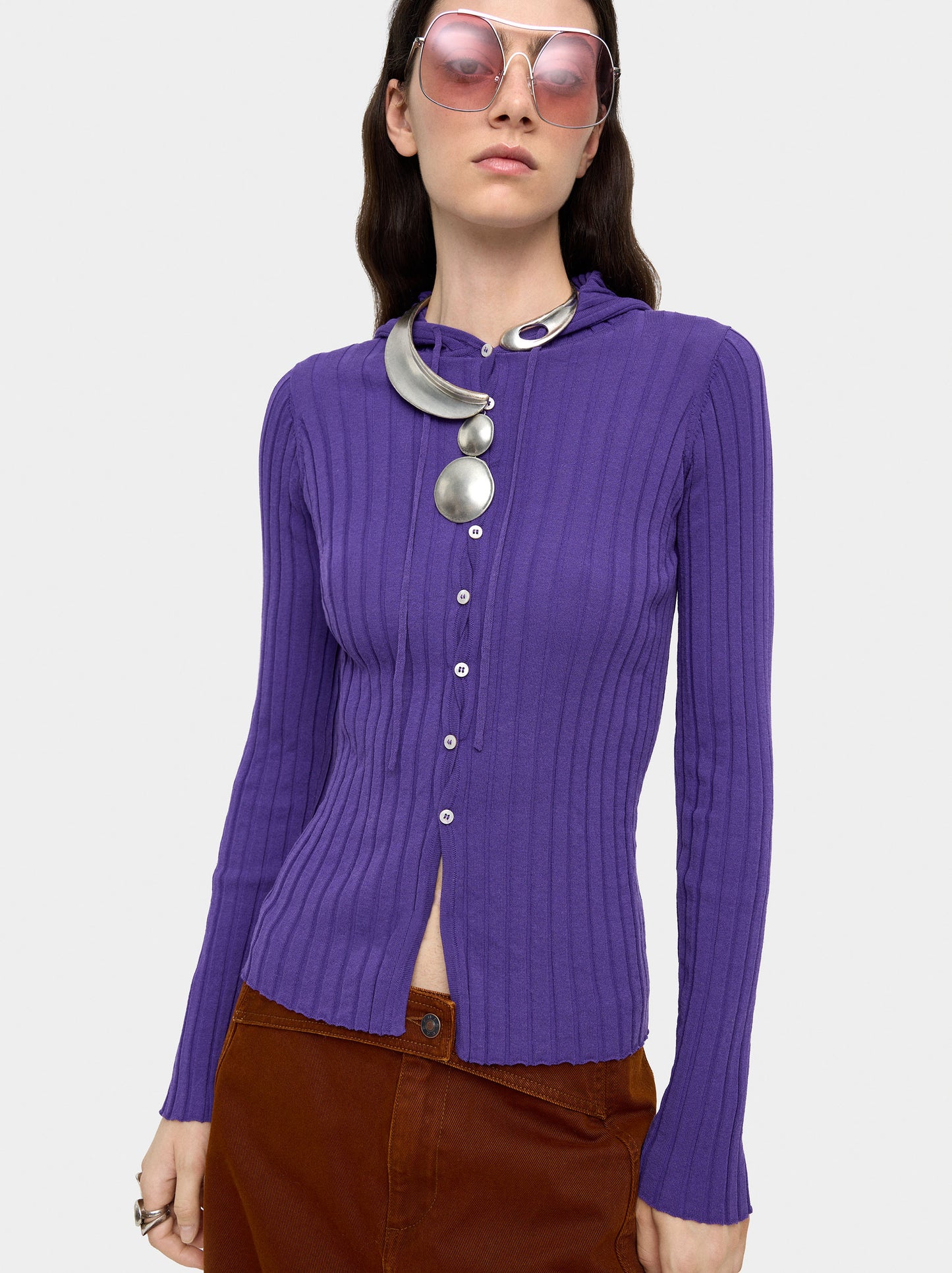 Knit Sweater With Hood