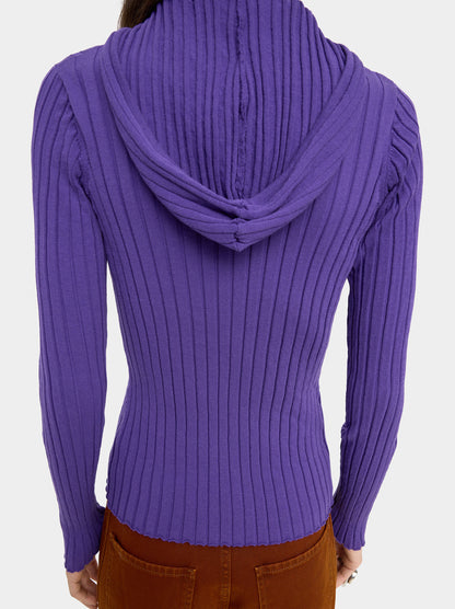 Knit Sweater With Hood