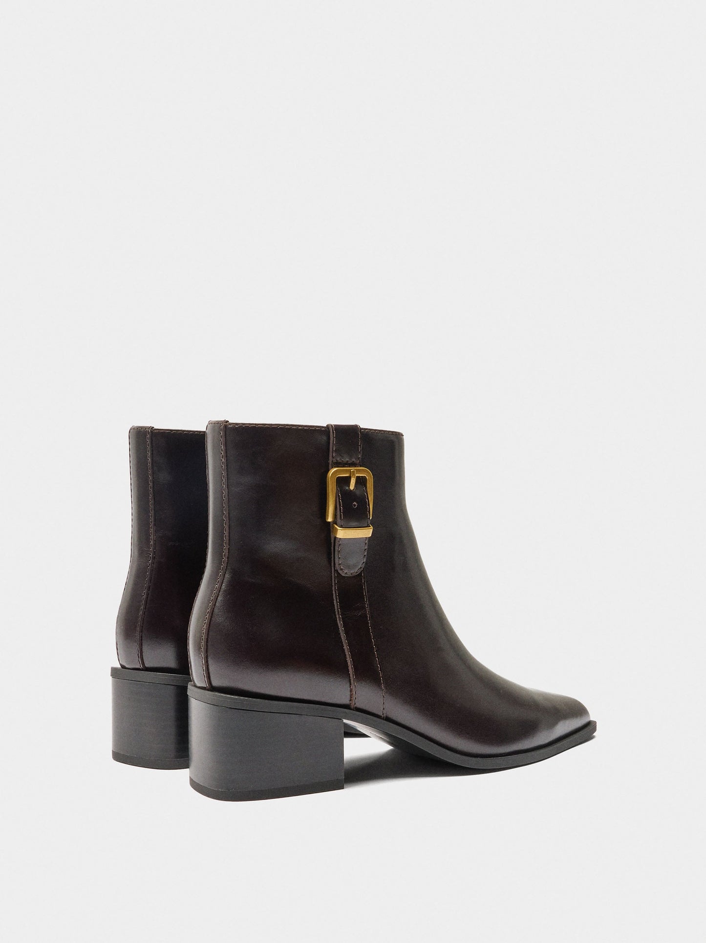 Leather Ankle Boots With Buckle