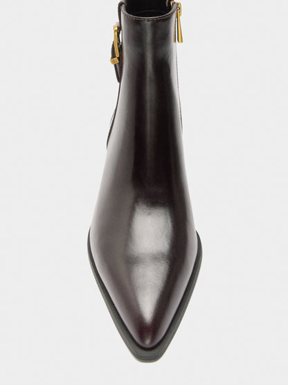 Leather Ankle Boots With Buckle