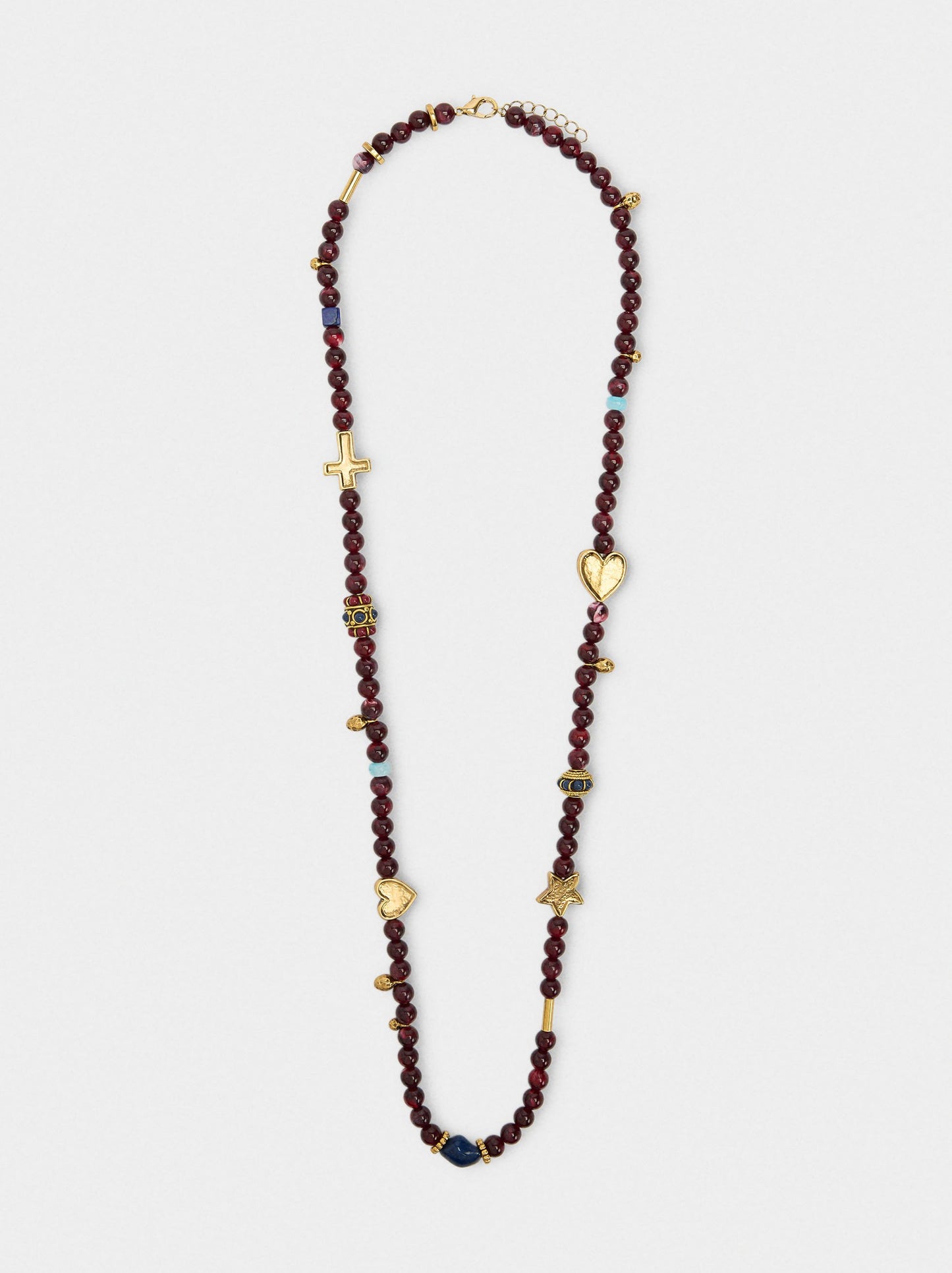 Long Necklace Of Beads With Pendants