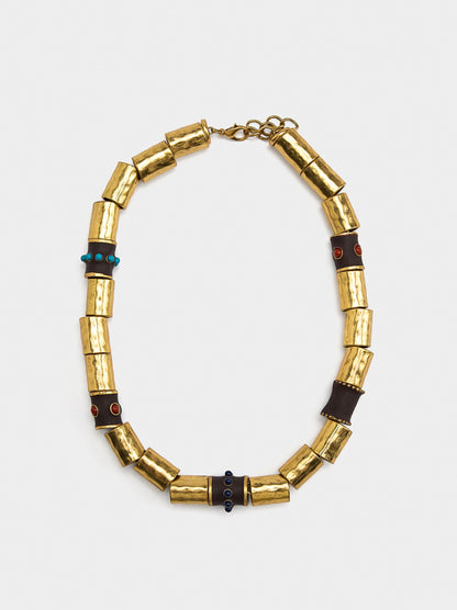 Short Tubular Ethnic Necklace