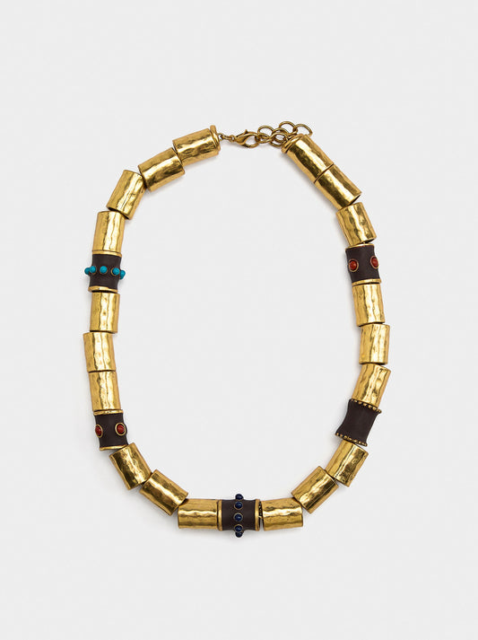 Short Tubular Ethnic Necklace