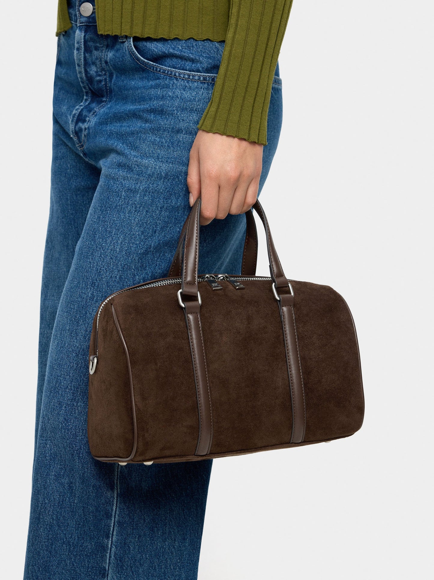 Bowling Bag With Suede Effect